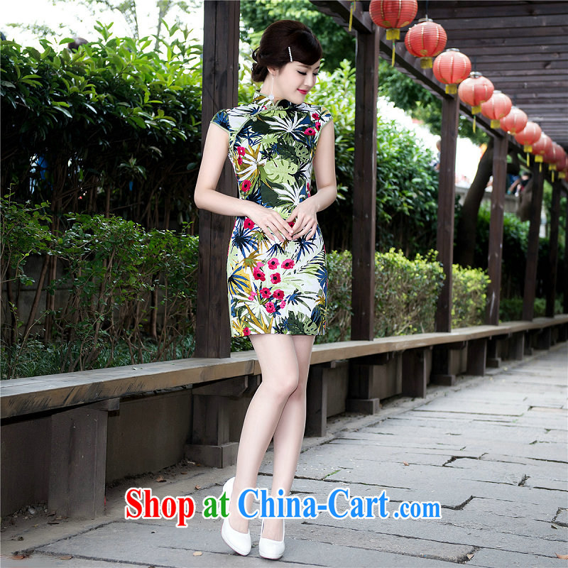 There's a woman with stylish new outfit retro elegant Tang with improved Silk Cheongsam dress 5225 Map Color XXL, there's a, shopping on the Internet