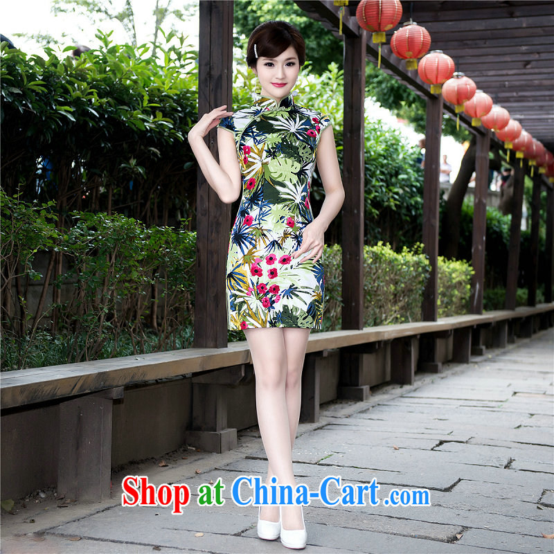 There's a woman with stylish new outfit retro elegant Tang with improved Silk Cheongsam dress 5225 Map Color XXL, there's a, shopping on the Internet
