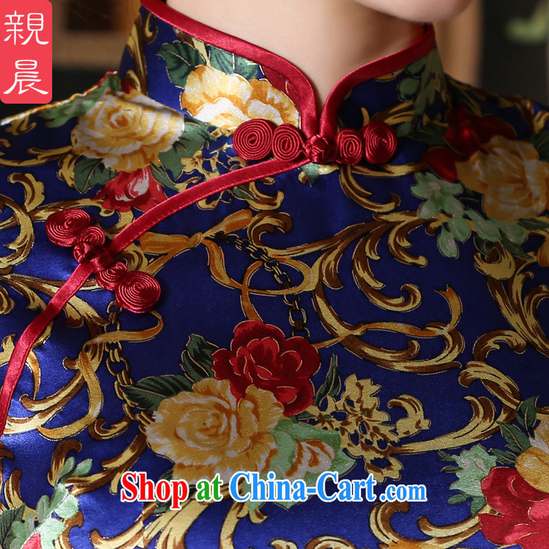 pro-am 2015 new daily summer improvement Ms. stylish short, high quality silk, silk cheongsam dress short 3 XL, pro-am, shopping on the Internet