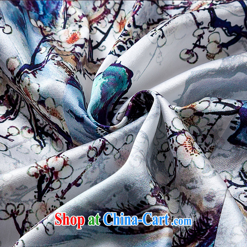 Yin Yue seal new summer, heavy Silk Cheongsam shirt retro elegant refined Chinese short-sleeved Chinese picture Ms. XXXL color seal, Yin Yue, shopping on the Internet