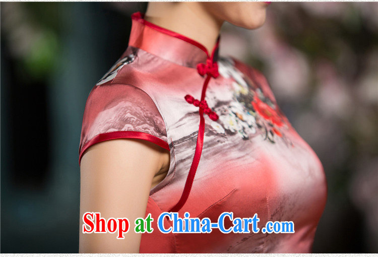 The cross-sectoral surround her dresses new 2015 summer retro short improved stylish silk Chinese qipao ink C sz 1520 green XL pictures, price, brand platters! Elections are good character, the national distribution, so why buy now enjoy more preferential! Health