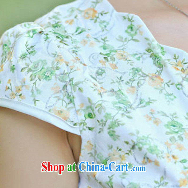Yun-hsuan, 2015 short, sexy beauty dresses and stylish package and stamp duty short-sleeved dresses green flower XL, cloud, Xuan (yunluoxuan), online shopping
