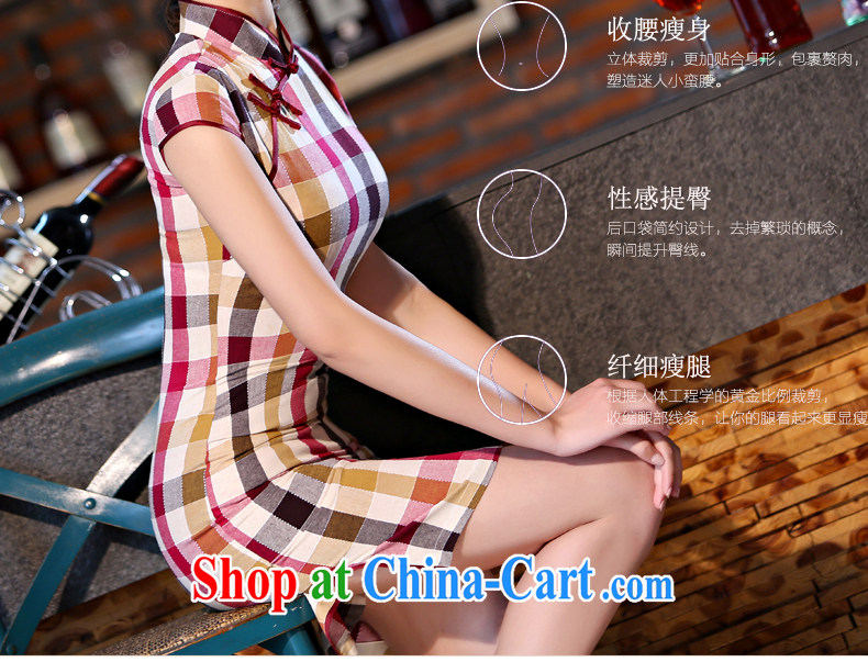 Czech Republic, summer 2015 new cotton Plaid Short, Retro dresses improved arts daily cultivating female Red M pictures, price, brand platters! Elections are good character, the national distribution, so why buy now enjoy more preferential! Health