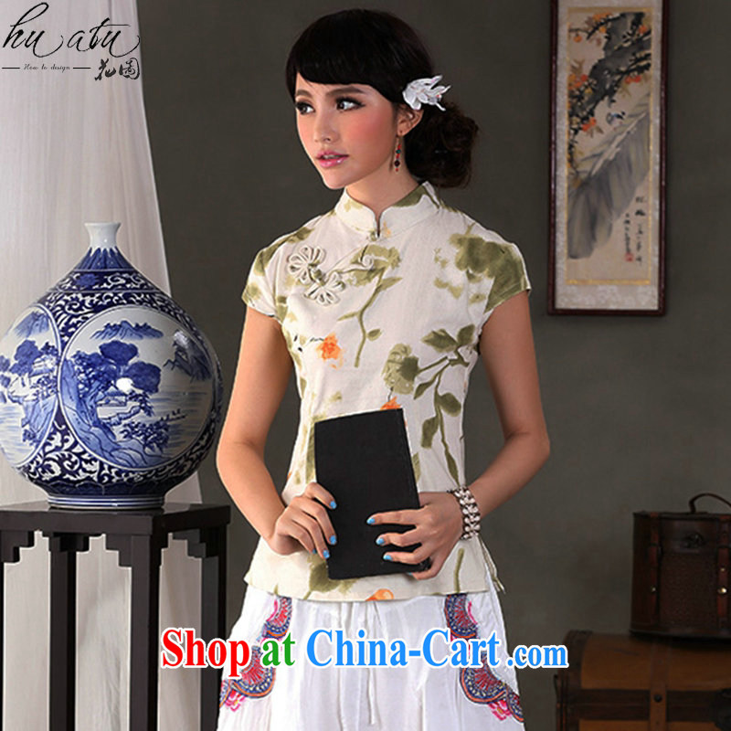 spend the summer, fresh and retro cotton the Commission is a hard disk for cultivating, for Chinese short-sleeved Orchid tie Chinese T-shirt such as the color 2 XL, figure, and, on-line shopping