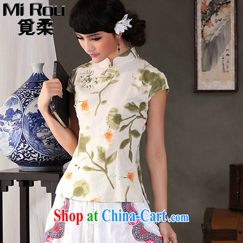 Find Sophie summer, fresh and retro cotton the Commission is a hard disk for cultivating, for Chinese short-sleeved Orchid buckle Tang with a T-shirt is a flower 2 XL, flexible employment, shopping on the Internet