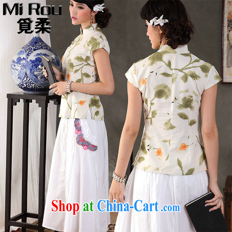 Find Sophie summer, fresh and retro cotton the Commission is a hard disk for cultivating, for Chinese short-sleeved Orchid buckle Tang with a T-shirt is a flower 2 XL, flexible employment, shopping on the Internet