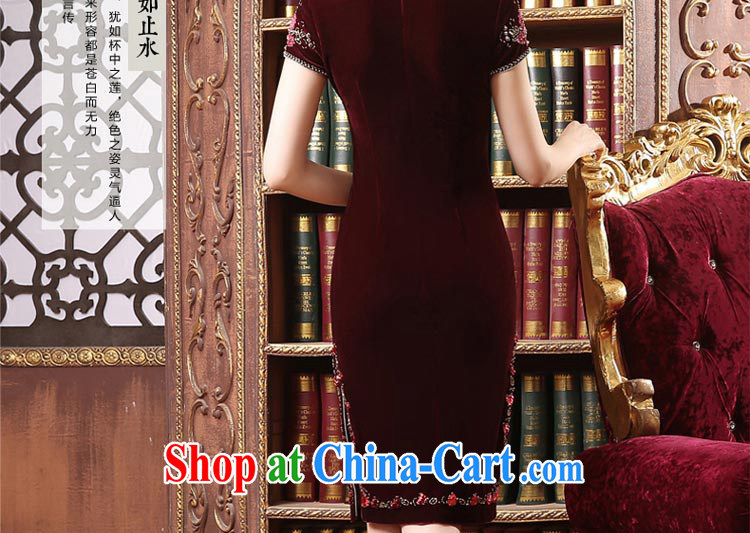 pro-am 2015 new summer daily improved stylish velour cheongsam dress wedding banquet mother load dresses short 2 XL pictures, price, brand platters! Elections are good character, the national distribution, so why buy now enjoy more preferential! Health