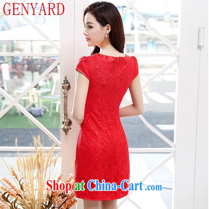 Qin Qing store 2015 spring and summer toast Service Bridal wedding dress improved retro embroidery take short cheongsam Red Red XXL, GENYARD, shopping on the Internet