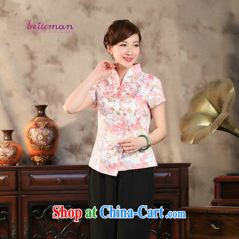 Mrs Ingrid economy sprawl new stylish graphics thin the ends, Ms. Tang is cheongsam short-sleeved T-shirt spring and summer 101 HL color short-sleeved Western Red XXL, Mrs Ingrid economy sprawl, shopping on the Internet