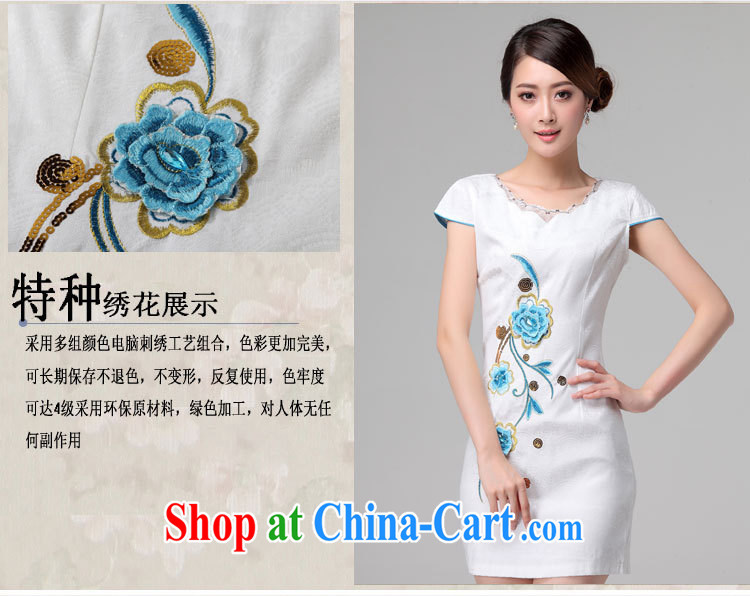 2015 summer edition Korea beauty and Stylish retro short-sleeved Chinese qipao, long dresses white XXL pictures, price, brand platters! Elections are good character, the national distribution, so why buy now enjoy more preferential! Health