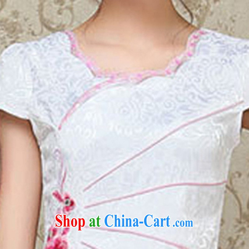 Hip Hop charm and Asia 2015 summer Korean beauty and stylish retro petal collar short-sleeved Chinese qipao, long dresses red L, charm and Asia Pattaya (Charm Bali), online shopping
