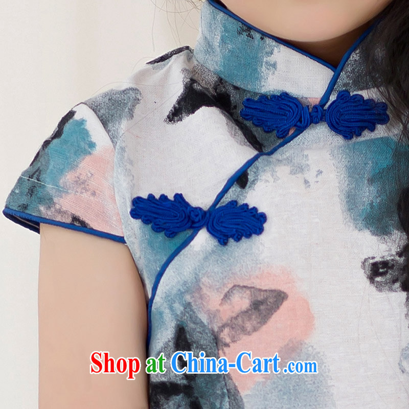 The consistent, summer 2015 new dresses, South Korea version cultivating parent-child the mother and the child cotton the cheongsam dress butterfly flower XL, AIDS was destroyed, and shopping on the Internet