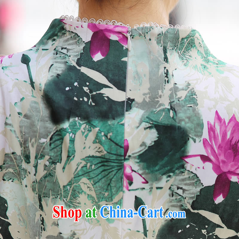 Cyd Ho Kwun Tong dream I would be grateful if you could improve and stylish embroidery cheongsam/Summer new retro ladies dress picture color M, Sau looked Tang, shopping on the Internet