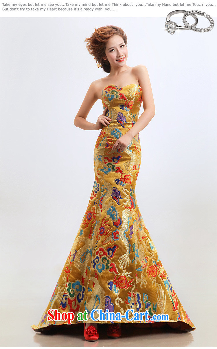 2015 new stars, with robes of the Dragon bride toast wedding dresses Evening Dress wedding show service yellow XL pictures, price, brand platters! Elections are good character, the national distribution, so why buy now enjoy more preferential! Health