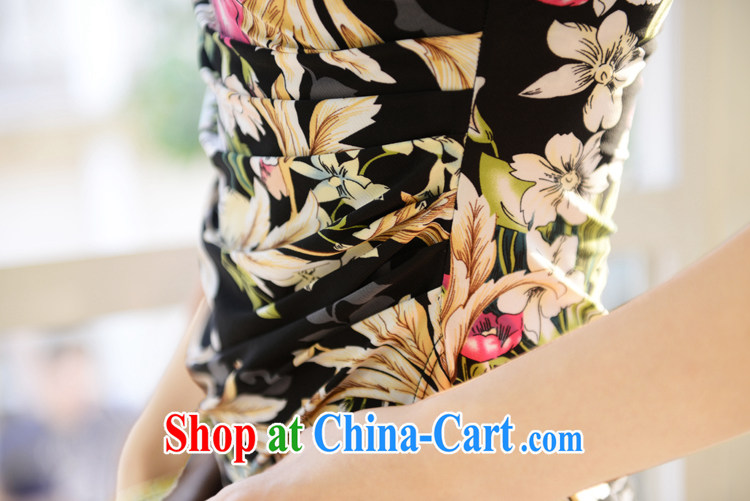 Qin Qing store new, larger cheongsam dress V collar dress stylish short dresses retro girls dresses beauty Lily XXXL pictures, price, brand platters! Elections are good character, the national distribution, so why buy now enjoy more preferential! Health