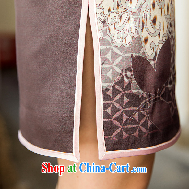 Old Wu female Red 2015 summer new stamp cheongsam short XXL suit, old Wu female Red, shopping on the Internet