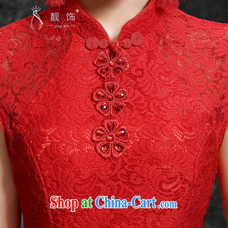 Beautiful ornaments 2015 New Red bridal cheongsam dress improved version red lace-wood drill, dresses for the bridal dresses serving toast Red. Contact customer service, beautiful ornaments JinGSHi), and shopping on the Internet