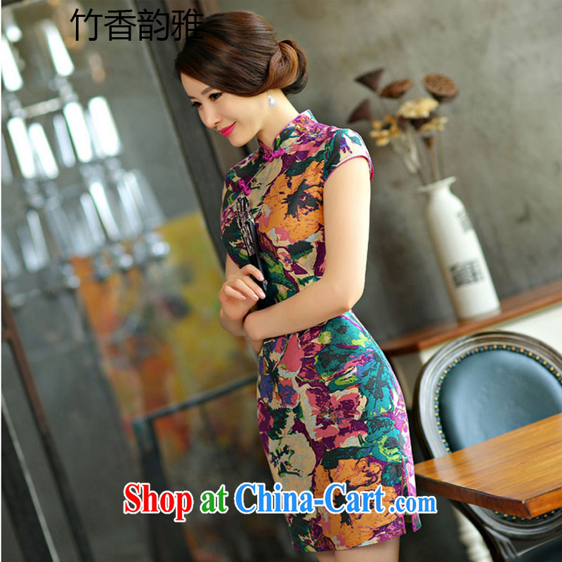 Bamboo incense were 2015 new cheongsam dress summer basket stamp duty the retro improved cultivation, short-day dresses white XXL, bamboo flavor, and shopping on the Internet