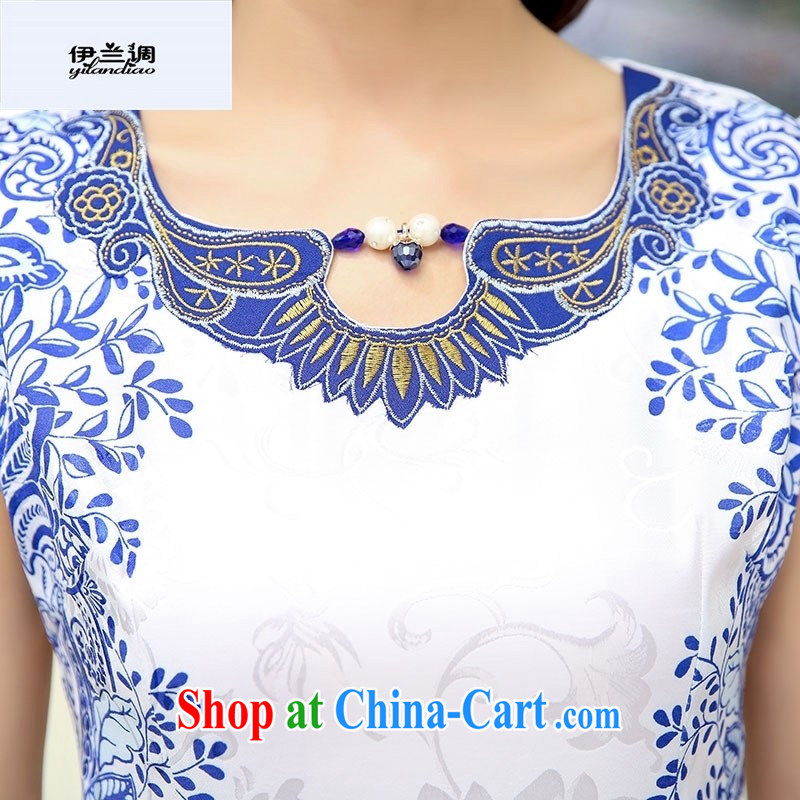 9 month female * 2015 summer new Chinese classical beauty and elegant qipao BHSZM 1559 white and green XXL, Iraq, and, on-line shopping