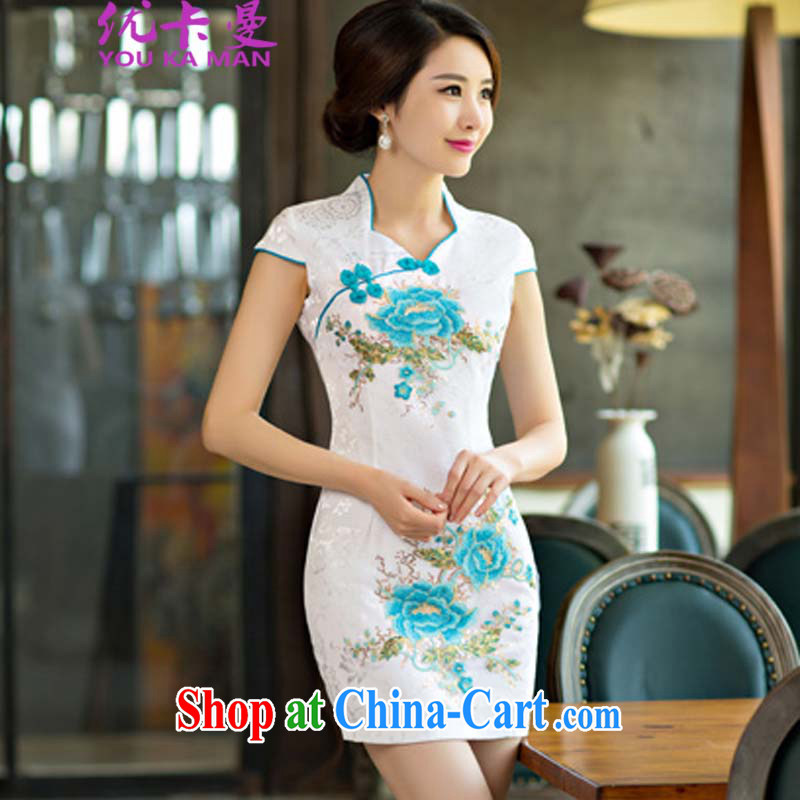Optimize the Cayman daily cheongsam dress short 2015 new dresses summer improved the Code women serving toast 9002 #pink XL, optimize the Cayman (YOUKAMAN), and shopping on the Internet