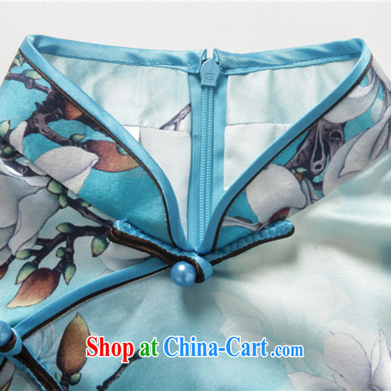 Bong-amphibious Ori-2015 new upscale Silk Cheongsam beauty retro sauna silk stylish stamp dress cheongsam dress DQ 15,116 XXL suit, Bong-amphibious and, shopping on the Internet