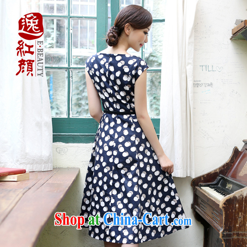 once and for all and fatally jealous Indus cotton China wind retro art van wave point dresses dresses ethnic wind sleeveless dresses blue XL, fatally jealous once and for all, and, on-line shopping