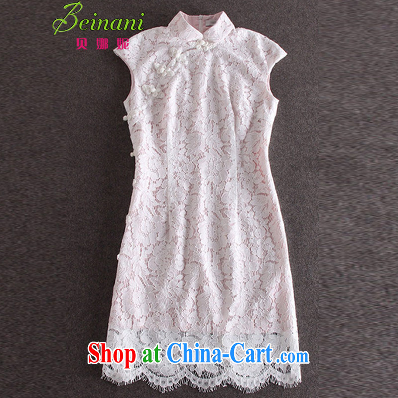 Addis Ababa her summer 2015 new Korean Ladies dresses beauty with small dress graphics thin skirts style lace package and dresses X 50 white powder color L, Addis Ababa, Connie (Beinani), shopping on the Internet