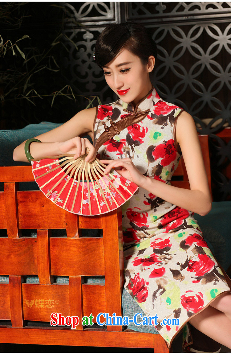 2015 spring and summer new improved stylish long cheongsam dress daily retro cotton the cheongsam rose XXL pictures, price, brand platters! Elections are good character, the national distribution, so why buy now enjoy more preferential! Health