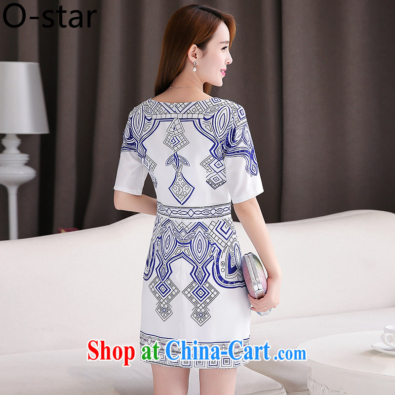 O - Star outfit summer 2015 new dresses, summer short stylish blue and white porcelain goods improved cotton the Chinese ching Ms. L suit, O - Star, shopping on the Internet