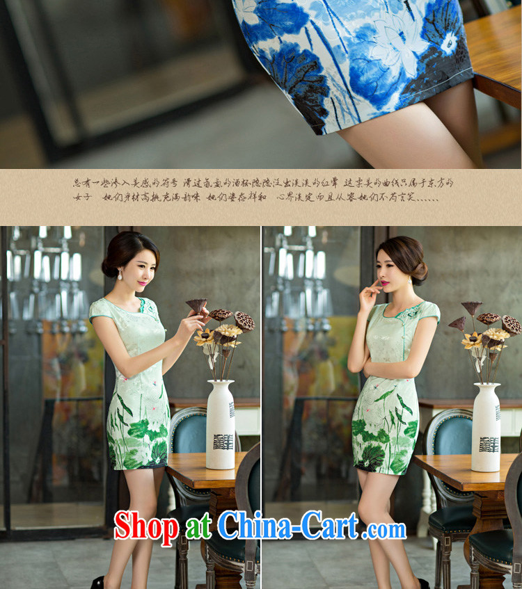 Fragrant snow terrace summer 2015 new, improved female cheongsam dress retro beauty everyday dresses short dresses 004 X LAN XXL pictures, price, brand platters! Elections are good character, the national distribution, so why buy now enjoy more preferential! Health