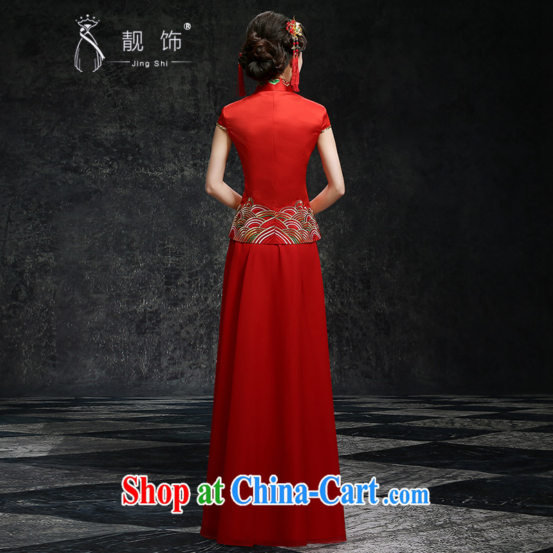Beautiful ornaments summer 2015 New red long cheongsam dress beauty graphics thin improved version stylish new wedding dress toast clothing Red. Contact Customer Service, beautiful ornaments JinGSHi), online shopping