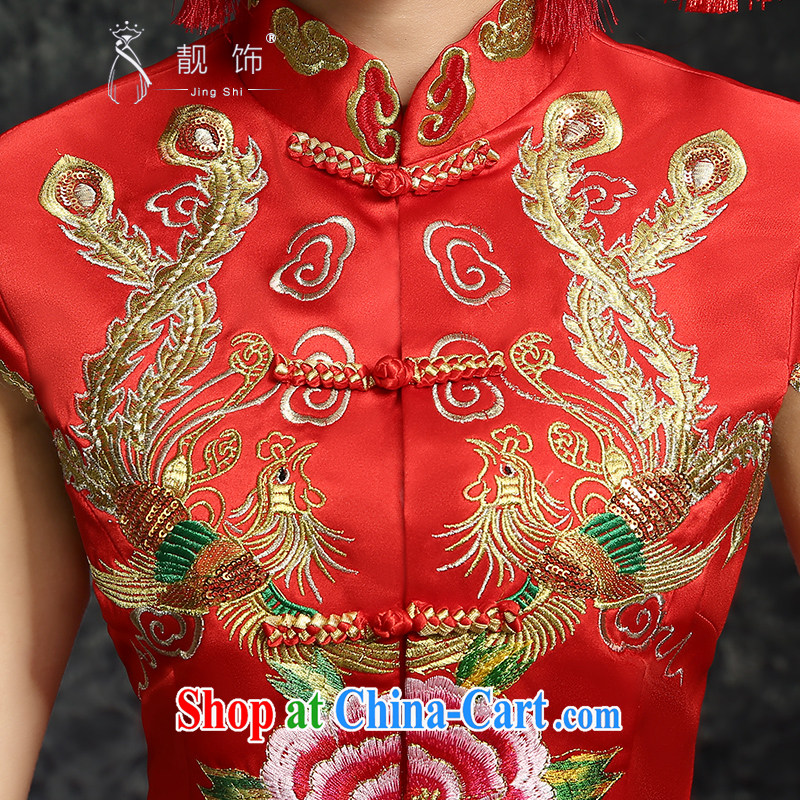 Beautiful ornaments summer 2015 New red long cheongsam dress beauty graphics thin improved version stylish new wedding dress toast clothing Red. Contact Customer Service, beautiful ornaments JinGSHi), online shopping