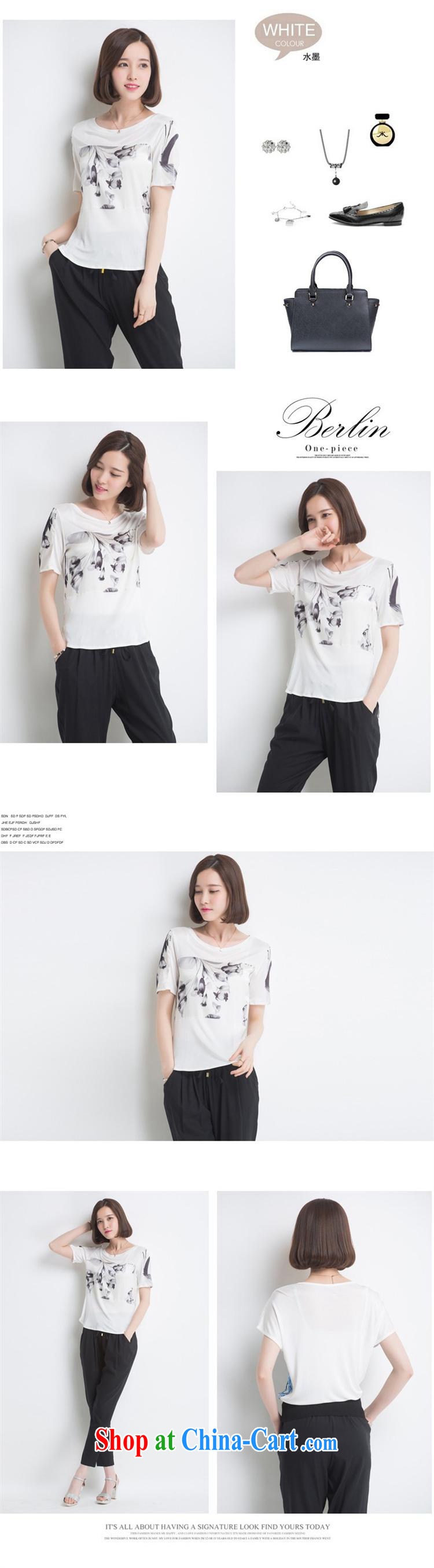 Ya-ting store 2015 summer new ethnic wind short-sleeve silk T shirt loose the code t-shirt girl ink XL pictures, price, brand platters! Elections are good character, the national distribution, so why buy now enjoy more preferential! Health