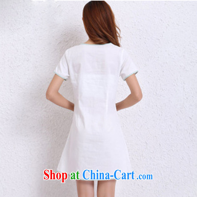 Energy Mr. Philip Li 2015 summer new, improved the service National wind cotton Ma hand-painted cheongsam dress girls white XXL, energy, Philip Li (mode file), and, on-line shopping