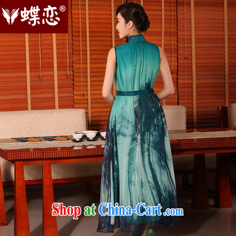 Butterfly Lovers blue shirt 2015 summer new improved stylish relaxed waist long, antique dresses dresses blue shirt - pre-sale 7 days XL, Butterfly Lovers, shopping on the Internet
