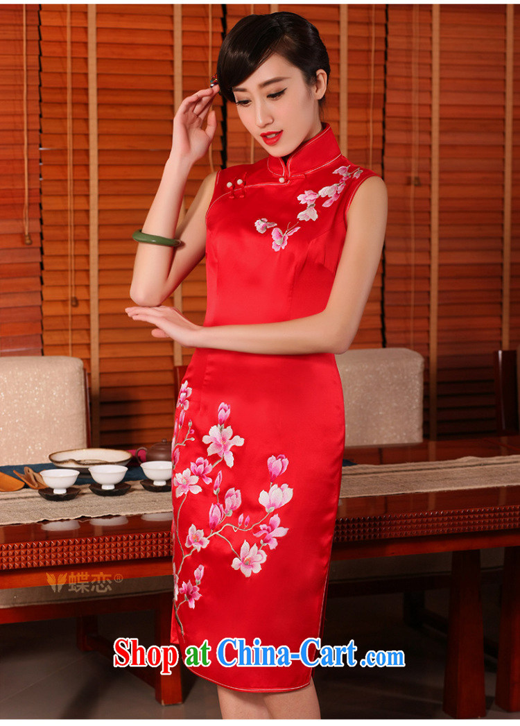 Butterfly Lovers 2015 summer new heavy silk manual and embroidery cheongsam dress uniform toasting retro wedding dresses red XXL pictures, price, brand platters! Elections are good character, the national distribution, so why buy now enjoy more preferential! Health