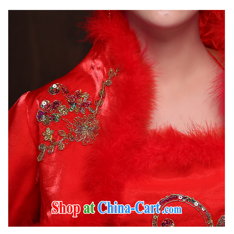 2015 New Red lace stamp cheongsam wiped off his chest and beauty package and elegant antique cheongsam dress graphics thin invisible zipper, beautiful yarn, beautiful yarn (nameilisha), and, on-line shopping