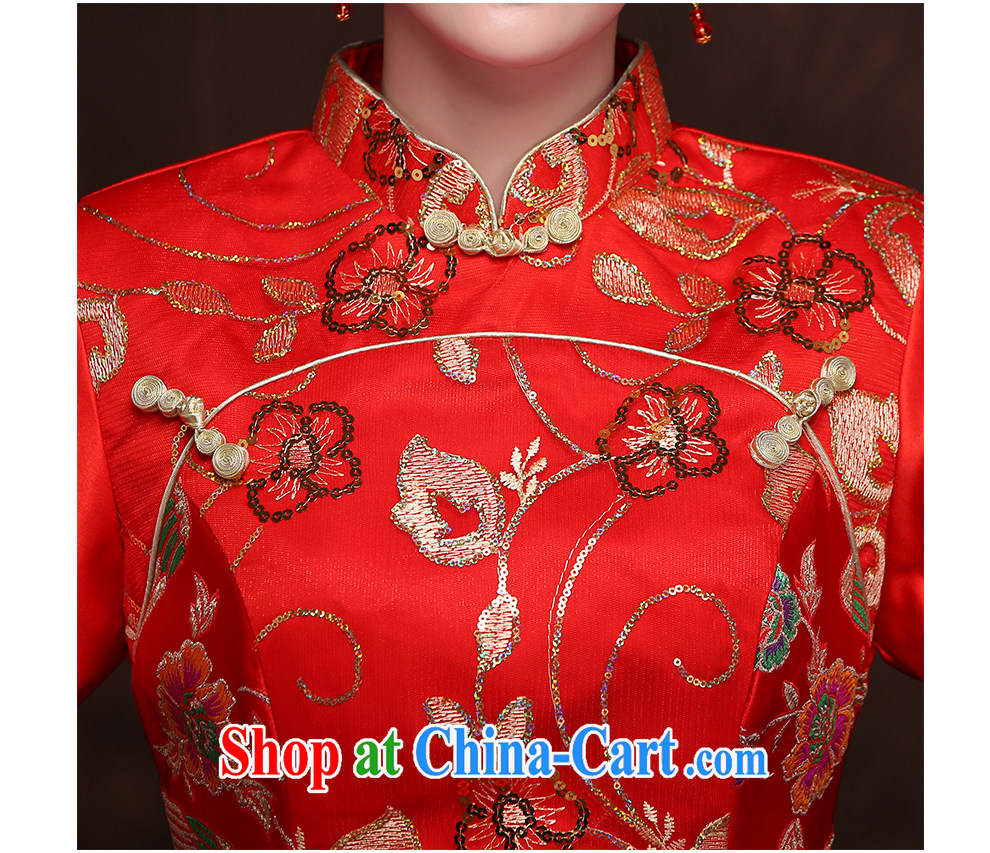 The beautiful yarn New Dual Shoulder Strap Sleeve cheongsam stitching, lace stamp invisible zipper marriage bride mandatory summer New factory direct pictures, price, brand platters! Elections are good character, the national distribution, so why buy now enjoy more preferential! Health