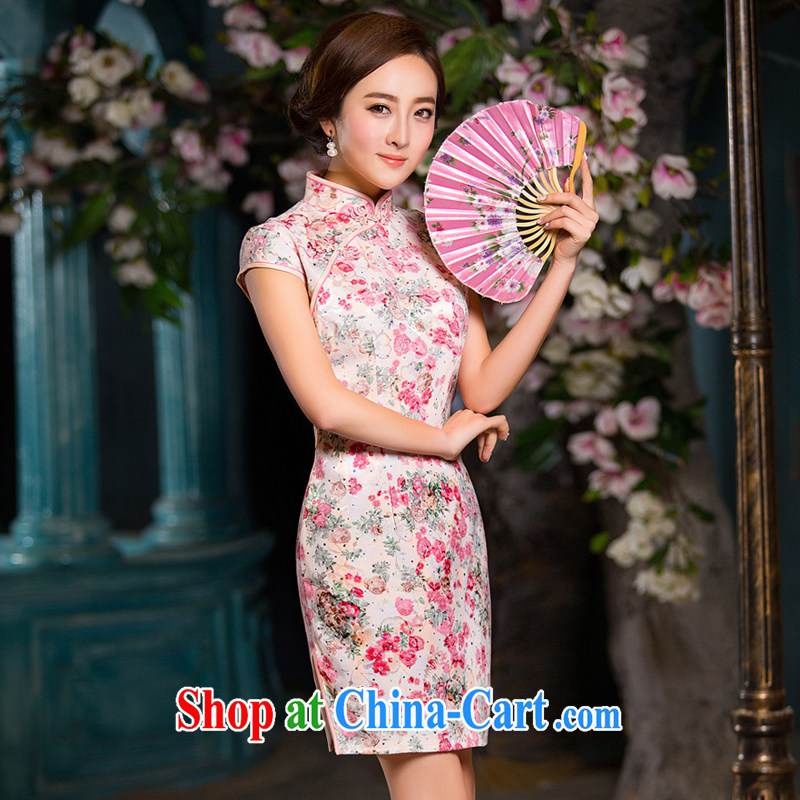 2015 spring and summer new dresses, dresses and Stylish retro improved cheongsam dress daily cultivating short dresses female XXL, Jing Hai dreams married Yi, shopping on the Internet