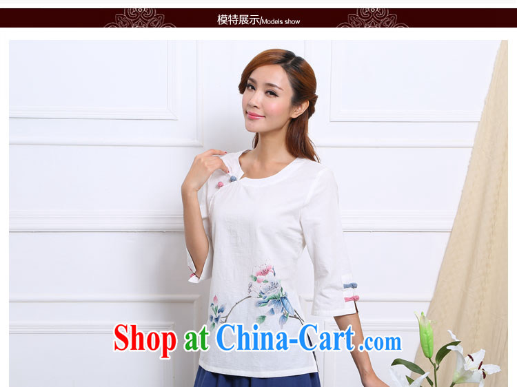 Energy, Philip Li 2015 summer new cotton Ma girl T-shirt Chinese retro stamp Chinese White S pictures, price, brand platters! Elections are good character, the national distribution, so why buy now enjoy more preferential! Health