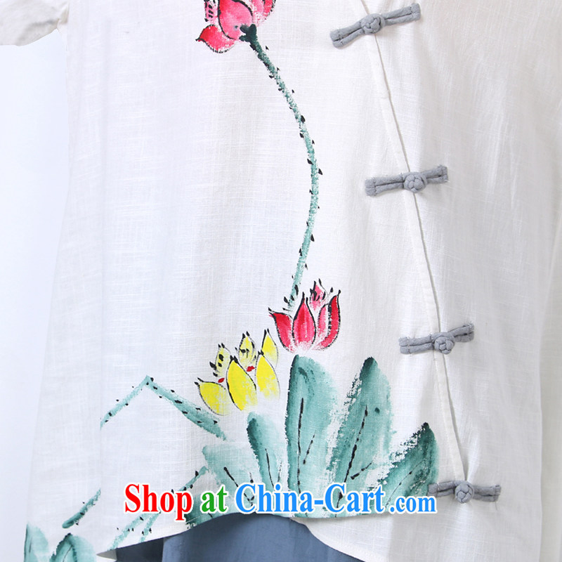 Energy Mr. Philip Li new hand-painted cotton Ma T-shirt female Chinese China wind improved Han-white S, energy, Philip Li (mode file), and, on-line shopping