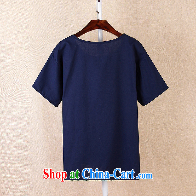 Energy, Philip Li new cotton the T-shirt art loose small fresh female short-sleeved round neck T-shirt dark blue L pictures, price, brand platters! Elections are good character, the national distribution, so why buy now enjoy more preferential! Health
