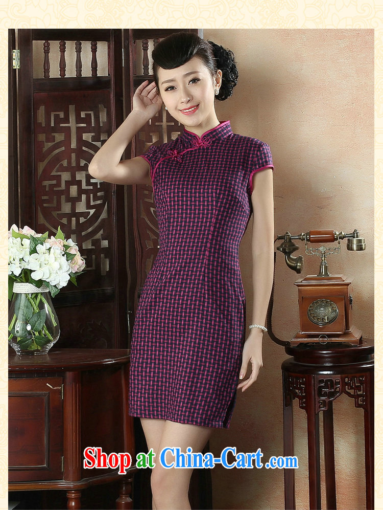 spend the summer new, qipao Chinese improved, for a grid of Korea, and elegant daily short cheongsam dress such as the color 2 XL pictures, price, brand platters! Elections are good character, the national distribution, so why buy now enjoy more preferential! Health