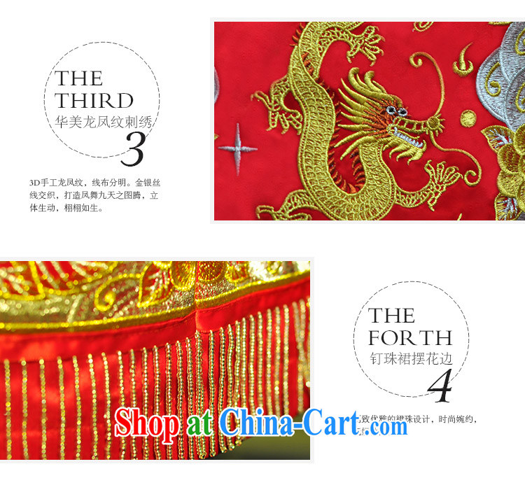 man she married Yi high-end luxury embroidered dragon use Su-wo clothing spring and summer new Chinese wedding bridal wedding dresses dress uniform toasting married Yi gold and silver thread and skirt red XXL pictures, price, brand platters! Elections are good character, the national distribution, so why buy now enjoy more preferential! Health