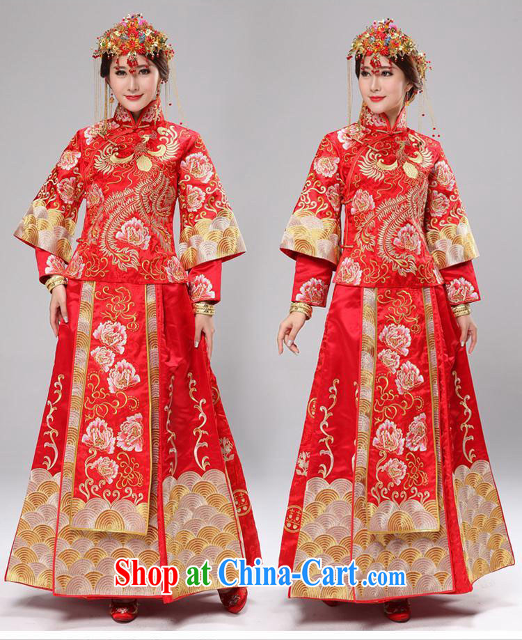 man she married Yi 2015 new high-end show reel service use phoenix embroidery married Yi bridal dresses Chinese wedding dress costumes toast clothing gold and silver thread and skirt red XXXL pictures, price, brand platters! Elections are good character, the national distribution, so why buy now enjoy more preferential! Health