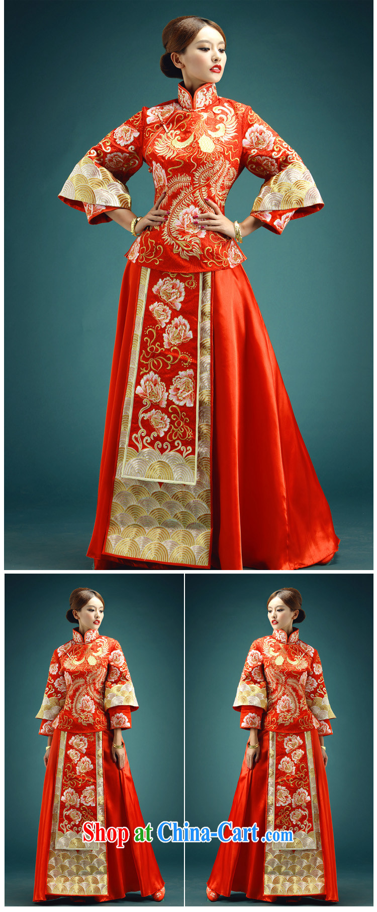 man she married Yi 2015 new show reel service Phoenix and skirt show kimono classic married Yi Chinese wedding dresses retro bridal toast clothing classical Chinese red XXXL pictures, price, brand platters! Elections are good character, the national distribution, so why buy now enjoy more preferential! Health