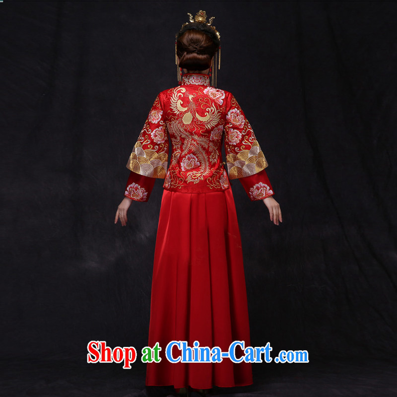 man she married Yi 2015 new show reel service Phoenix skirt of her kimono classic married Yi Chinese wedding dresses retro bridal toast clothing classical Chinese red XXXL, diffuse Connie married Yi, and shopping on the Internet