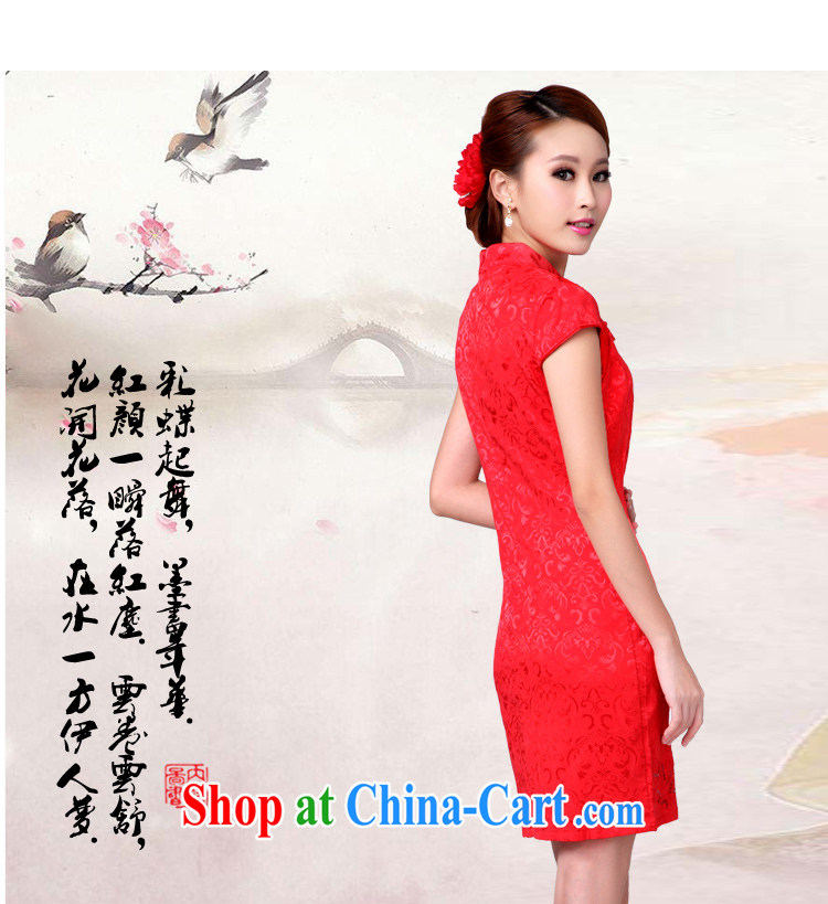 Good flower 2015 wedding dresses bows new summer, red wedding dress high collar cheongsam dress 6601 #red XL pictures, price, brand platters! Elections are good character, the national distribution, so why buy now enjoy more preferential! Health