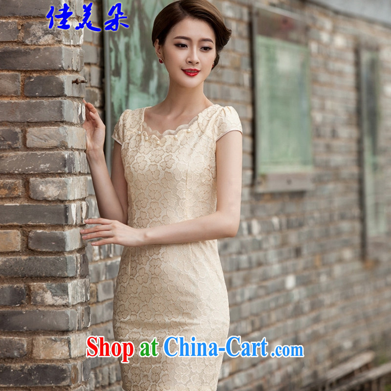 Better the US Flower Spring 2015 summer new, lace dresses and stylish beauty dress Openwork hook spent 1106 #Lake blue XL, a flower (JIA MEI DUO), online shopping