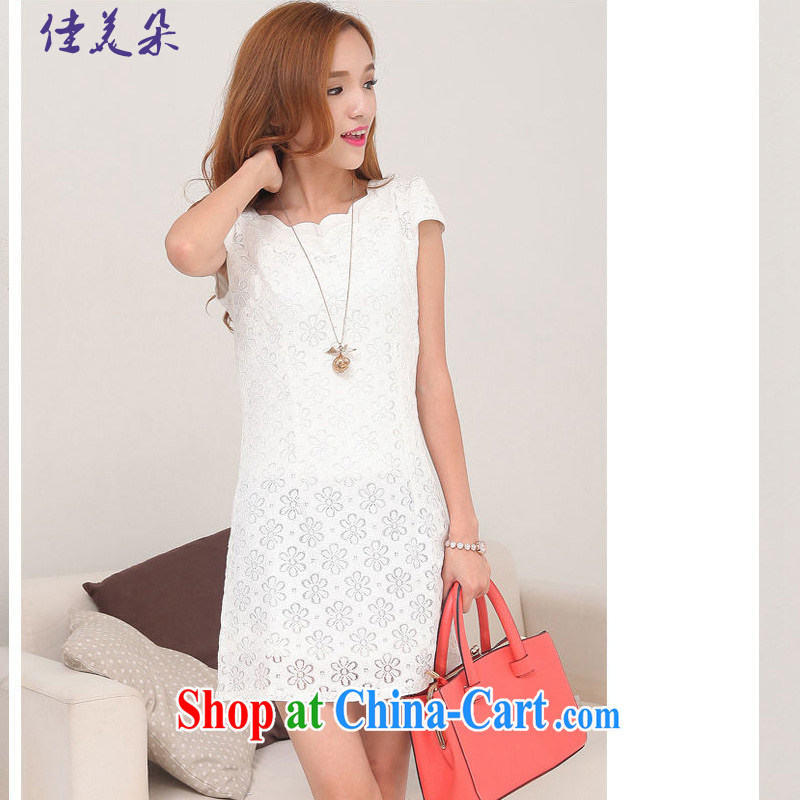 Good flower 2015 spring new improved Stylish retro short cheongsam dress lace 1096 #apricot XL, good Flower (JIA MEI DUO), online shopping